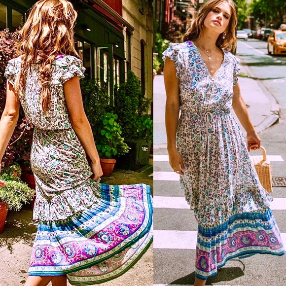 🌺🎉HP🎉🌺 NWOT Spell & The Gypsy Dahlia Midi Dress - Picture 5 of 16